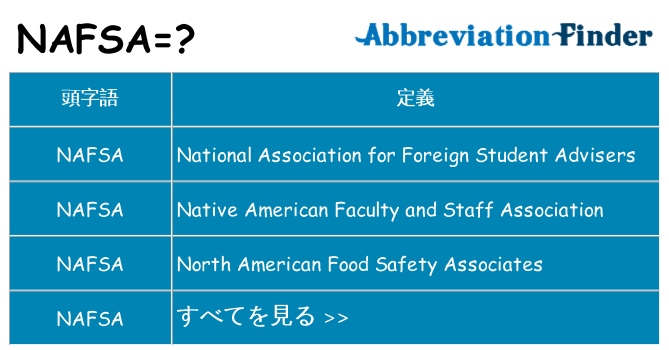 nafsa は何の略します。