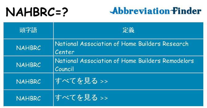 nahbrc は何の略します。