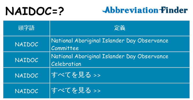 naidoc は何の略します。