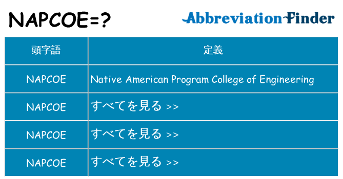 napcoe は何の略します。