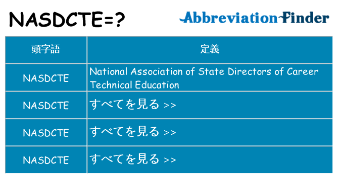 nasdcte は何の略します。