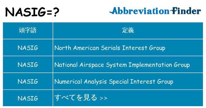 nasig は何の略します。