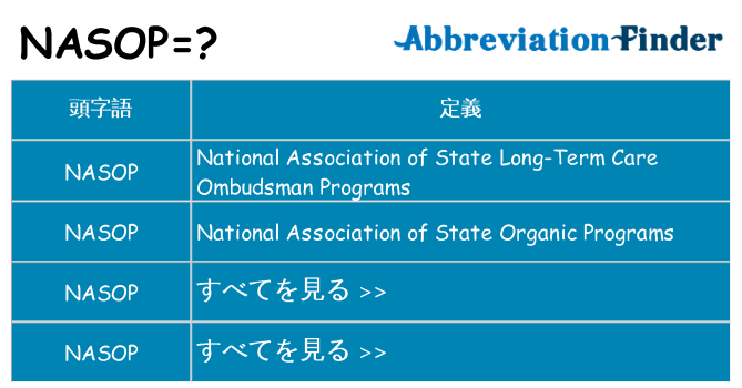 nasop は何の略します。