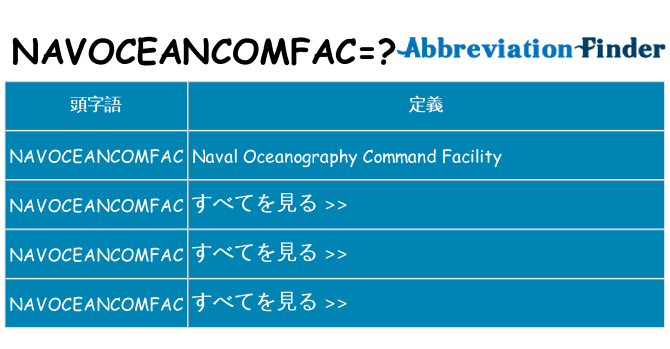 navoceancomfac は何の略します。