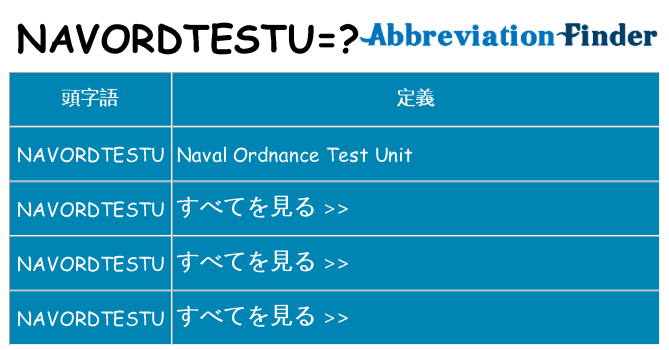 navordtestu は何の略します。