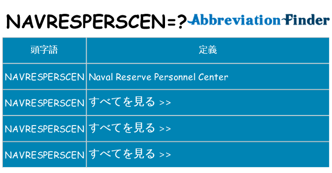 navresperscen は何の略します。