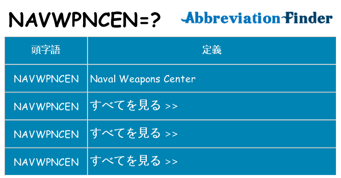 navwpncen は何の略します。