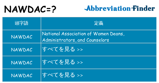 nawdac は何の略します。