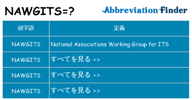nawgits は何の略します。