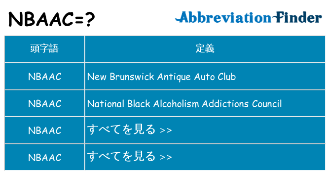 nbaac は何の略します。