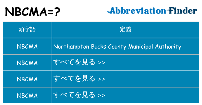 nbcma は何の略します。