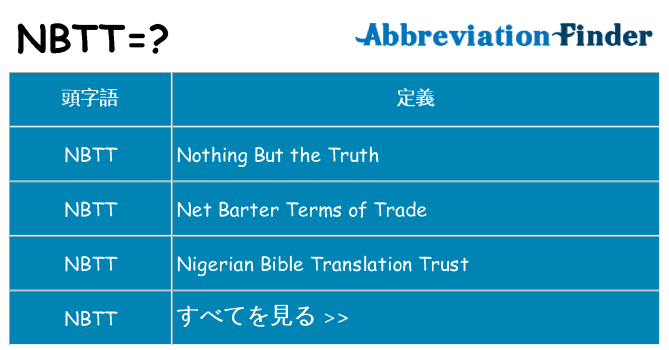 nbtt は何の略します。