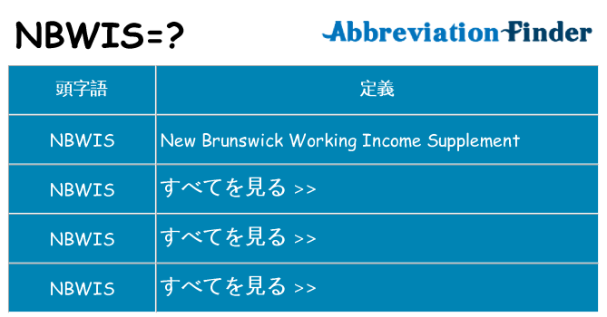 nbwis は何の略します。