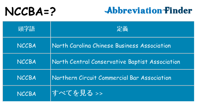 nccba は何の略します。