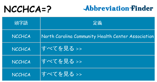 ncchca は何の略します。