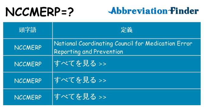nccmerp は何の略します。