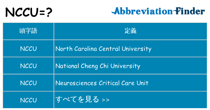 nccu は何の略します。