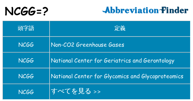 ncgg は何の略します。