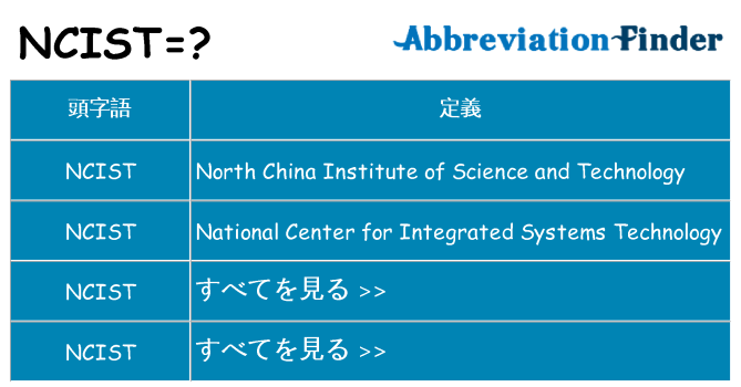 ncist は何の略します。
