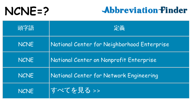 ncne は何の略します。