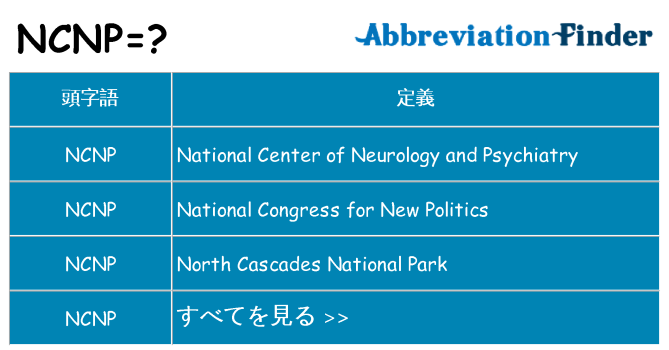 ncnp は何の略します。