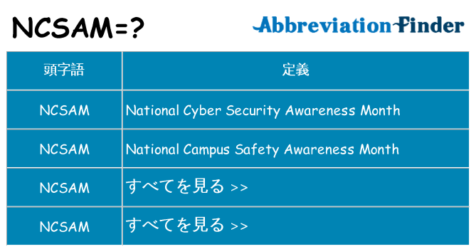 ncsam は何の略します。