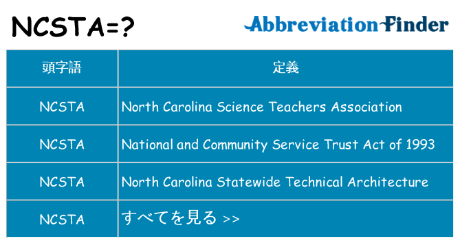 ncsta は何の略します。