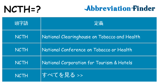 ncth は何の略します。