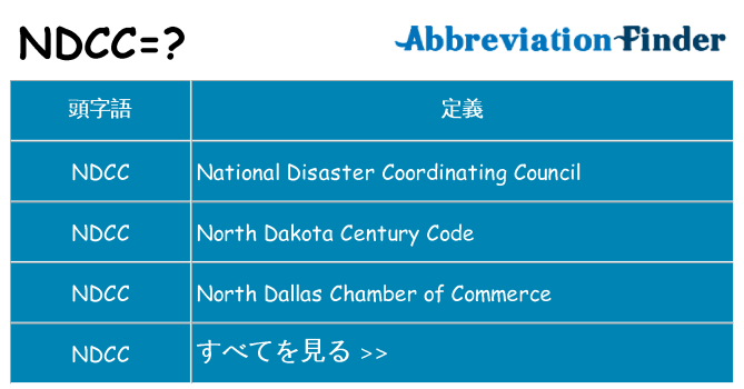 ndcc は何の略します。