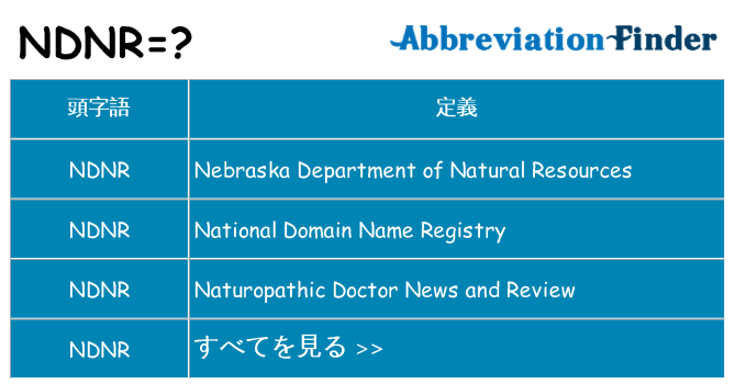 ndnr は何の略します。