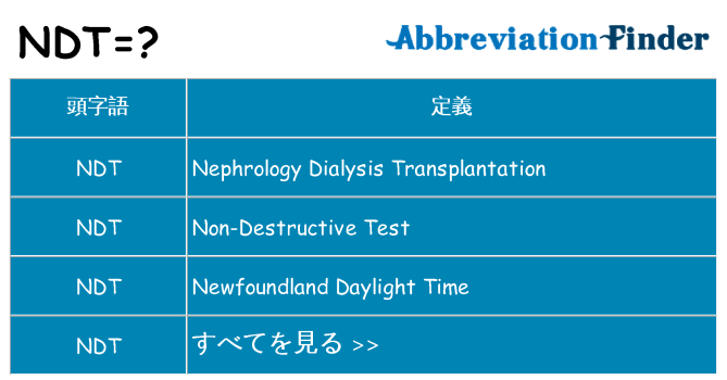 ndt は何の略します。