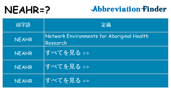 neahr は何の略します。
