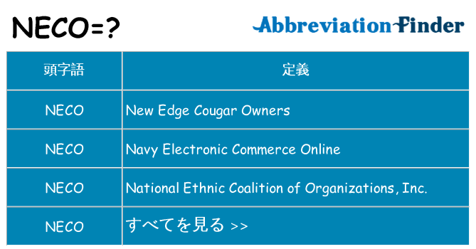 neco は何の略します。