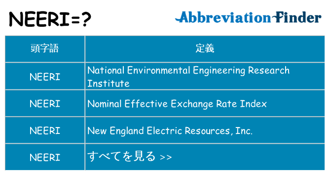 neeri は何の略します。