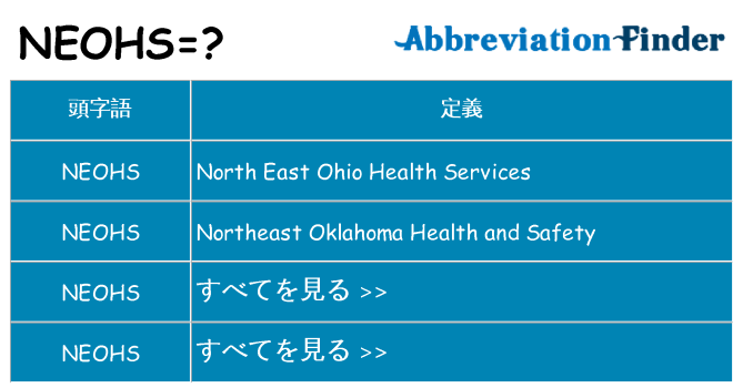 neohs は何の略します。