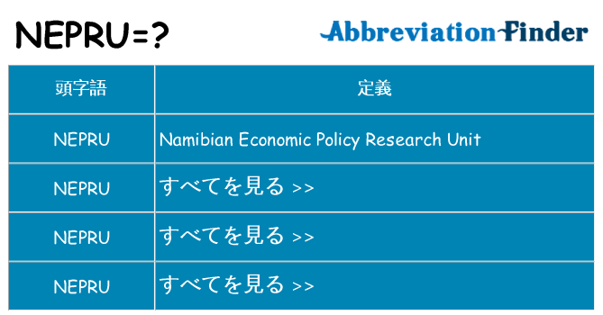 nepru は何の略します。