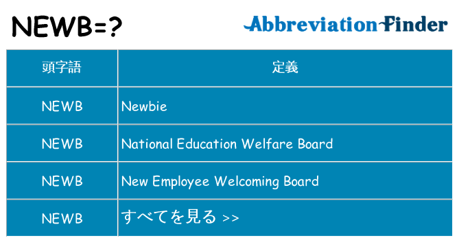 newb は何の略します。