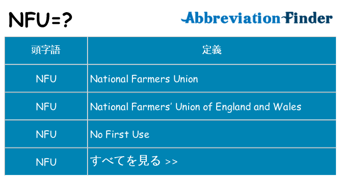 nfu は何の略します。