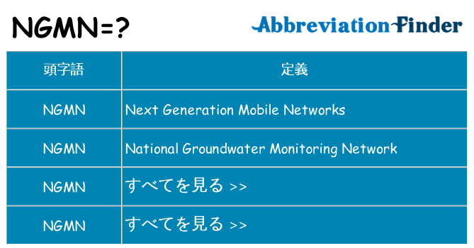 ngmn は何の略します。