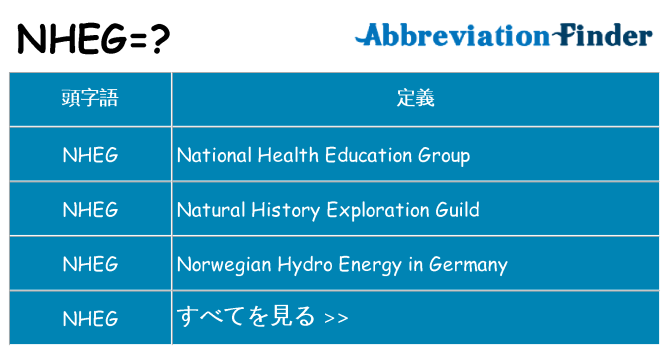 nheg は何の略します。