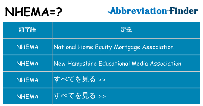 nhema は何の略します。