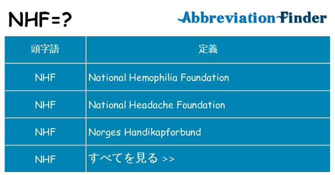 nhf は何の略します。