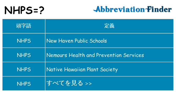 nhps は何の略します。