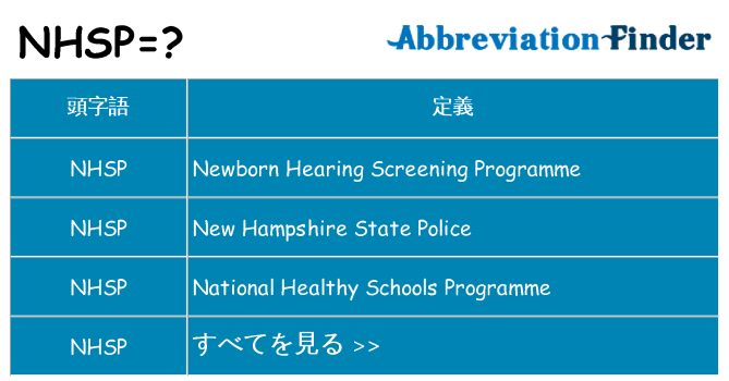 nhsp は何の略します。