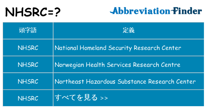 nhsrc は何の略します。