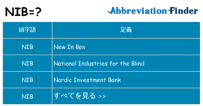 nib は何の略します。