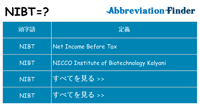 nibt は何の略します。