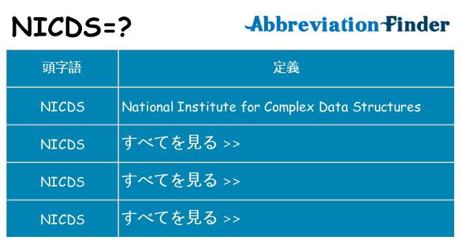 nicds は何の略します。