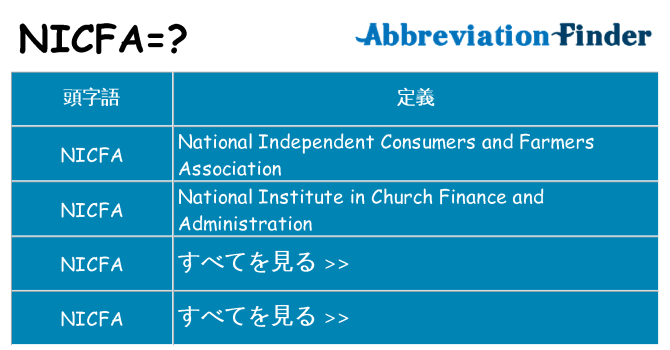 nicfa は何の略します。