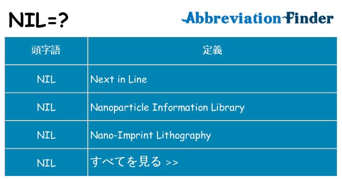 nil は何の略します。